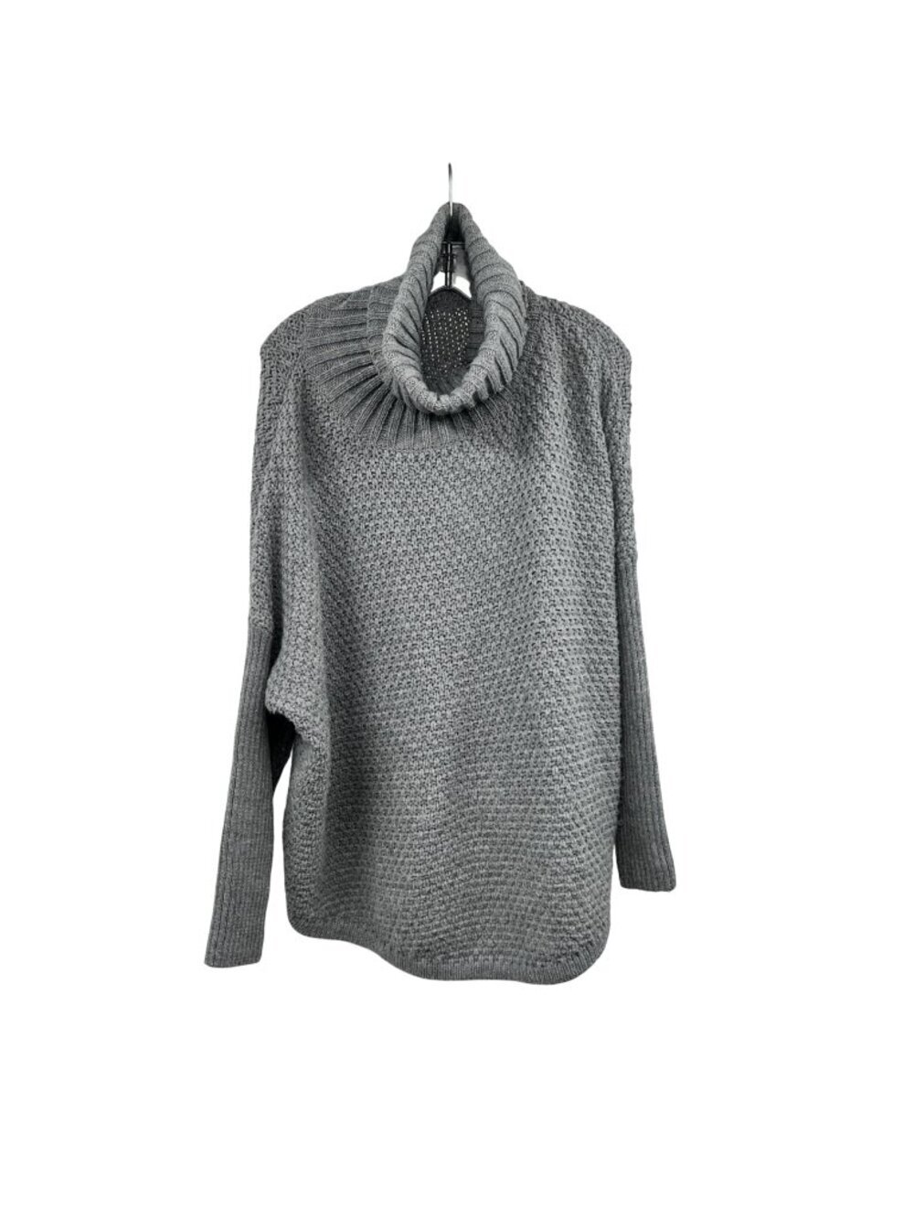 Doe & Rae Womens Oversized Sweater Knit Turtleneck Gray Size Medium